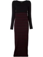 Twin-set Striped Fitted Long Dress, Women's, Size: Medium, Red, Polyester/viscose