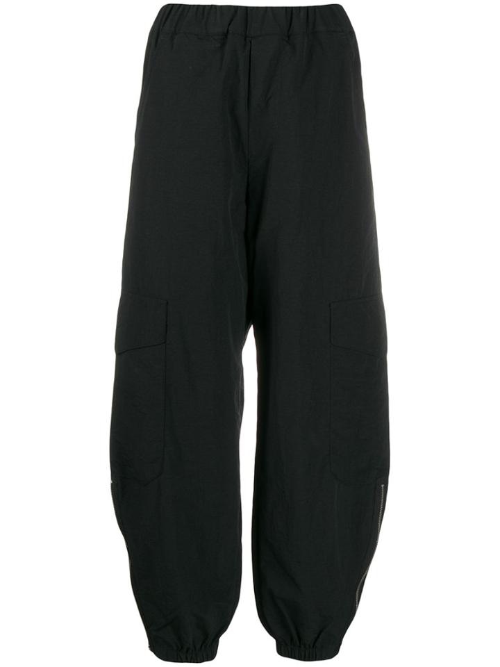 Barena Elasticated Trim Wide-leg Trousers - Black