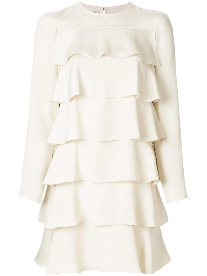 Valentino Ruffle Design Dress - White