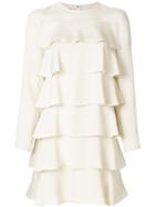 Valentino Ruffle Design Dress - White