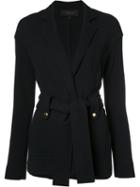Derek Lam Plunge Belted Jacket, Women's, Size: 42, Black, Viscose