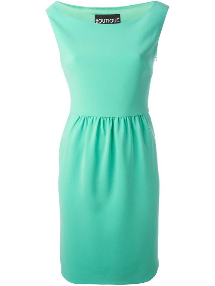 Boutique Moschino Boat Neck Dress, Women's, Size: 42, Green, Triacetate/polyester