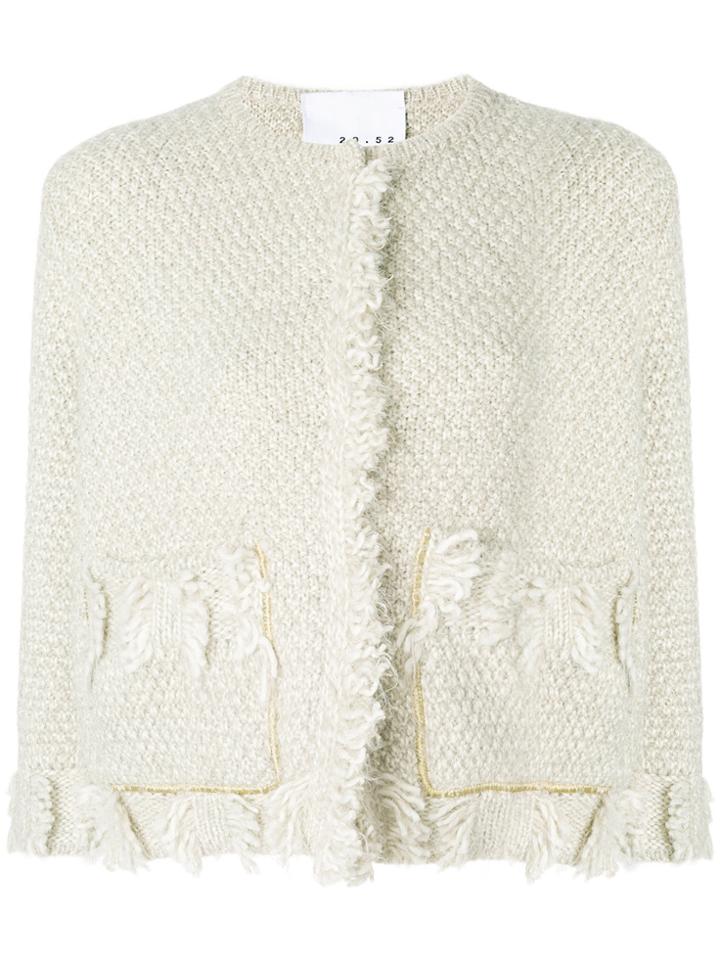 20:52 Fringed Tweed Jacket - Nude & Neutrals