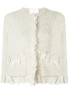 20:52 Fringed Tweed Jacket - Nude & Neutrals