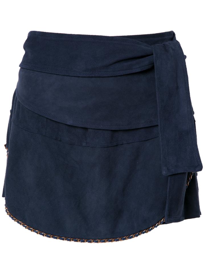 Andrea Bogosian Chain Detail Chamois Skorts - Blue