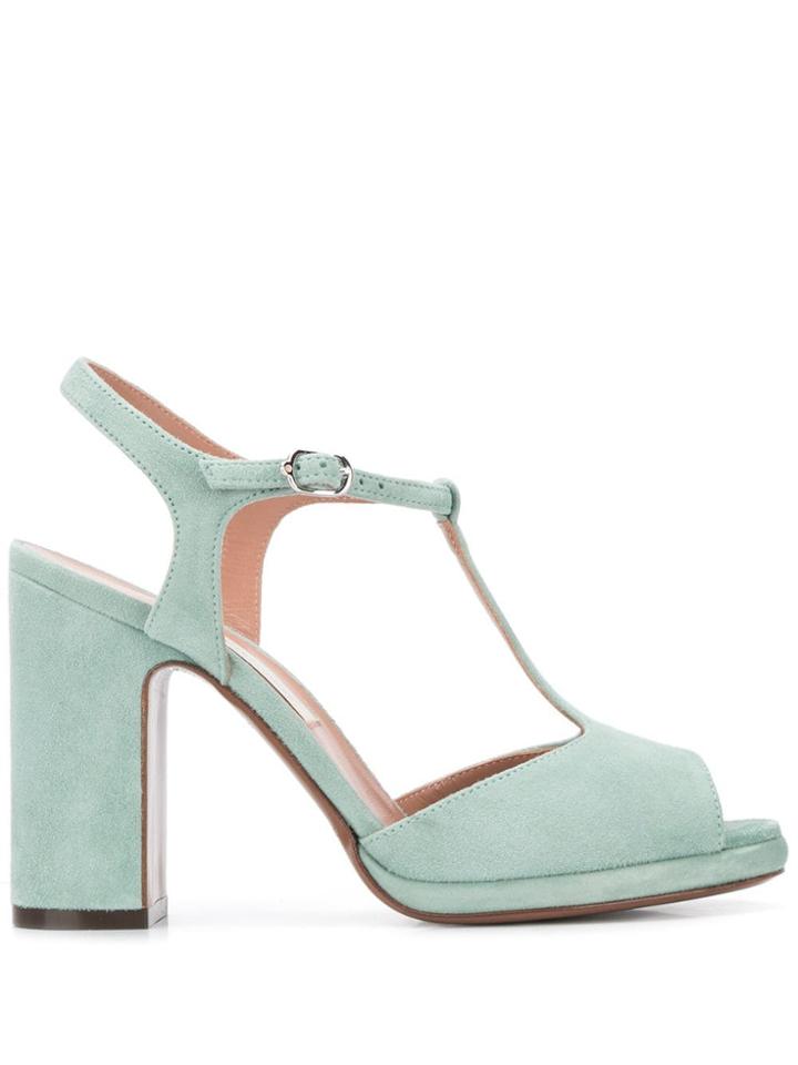 L'autre Chose T-strap Heeled Sandals - Green