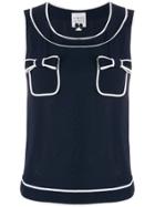 Edward Achour Paris Double Bow Tank Top - Blue