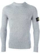 Stone Island Arm Patch Ribbed Pullover