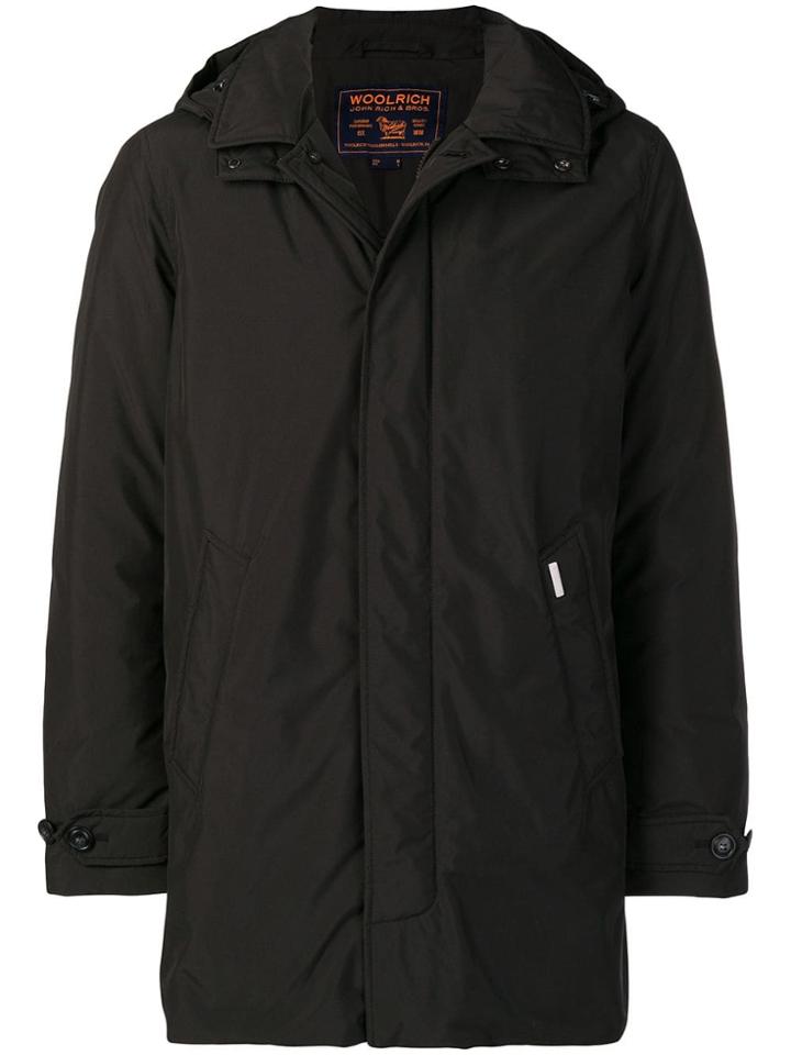 Woolrich Zipped Hooded Coat - Black