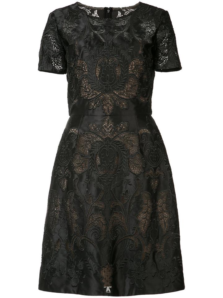 Marchesa Notte Embroidered Dress, Women's, Size: 12, Black, Polyamide