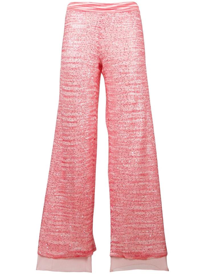 Missoni Sequin Flared Knit Trousers - Pink