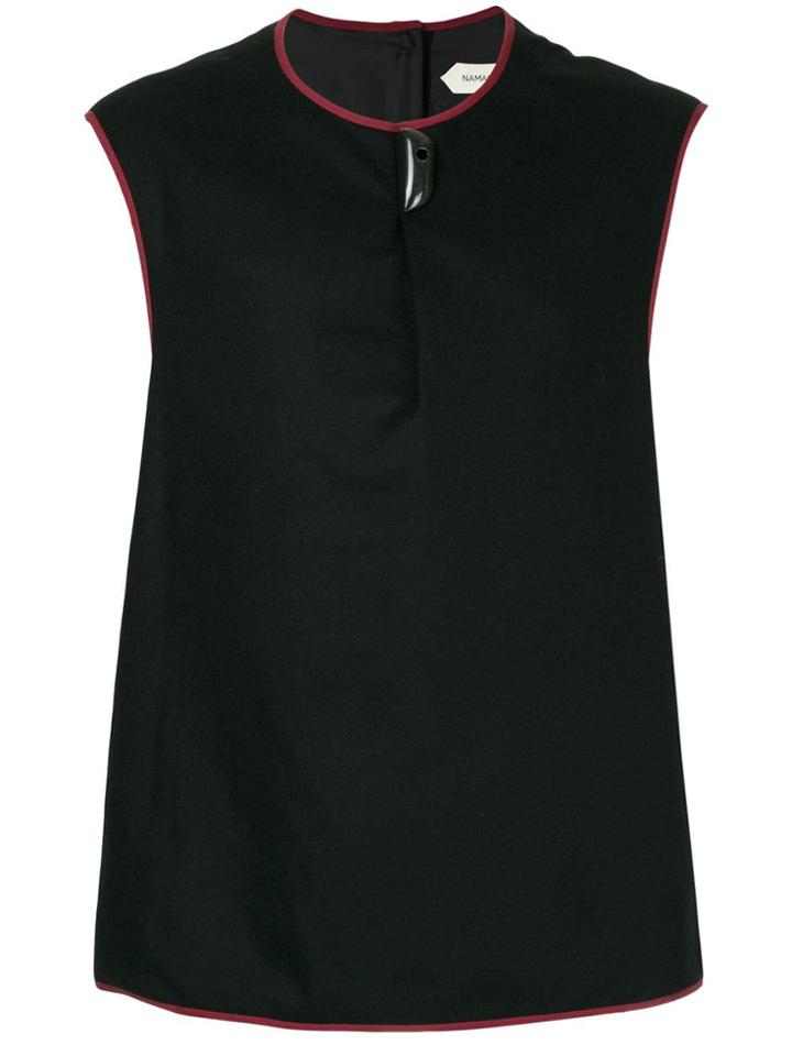 Namacheko Contrasting Trim Sweater Vest - Black