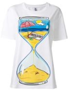 Moschino Swim Hourglass Print T-shirt, Women's, Size: Medium, White, Cotton/spandex/elastane