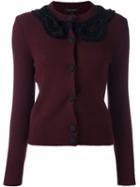 Marc Jacobs Crochet Collar Cardigan, Women's, Size: Medium, Pink/purple, Wool