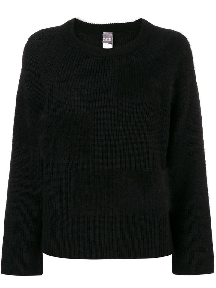 Lorena Antoniazzi Fuzzy Panel Sweater - Black