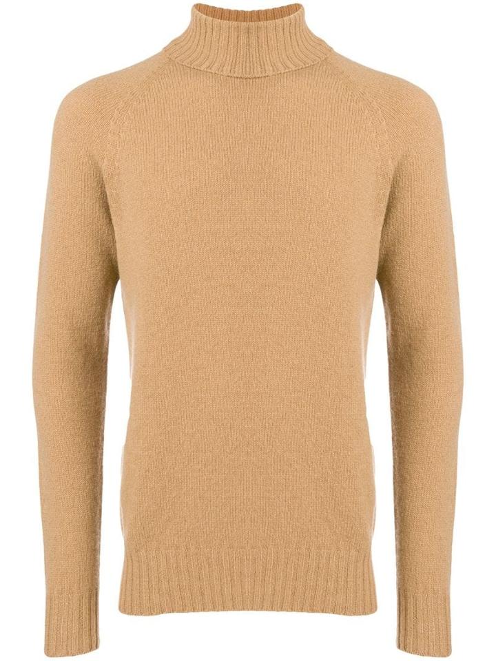 Drumohr Roll-neck Fitted Sweater - Neutrals
