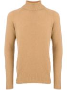 Drumohr Roll-neck Fitted Sweater - Neutrals