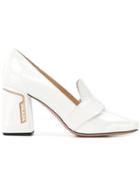 Prada Block Heel Loafers - White