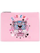 Kenzo - 'i Love You' Tiger Clutch - Women - Polyurethane - One Size, Pink/purple, Polyurethane