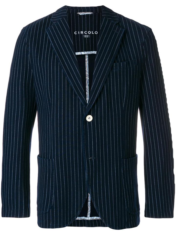Circolo 1901 Pinstripe Blazer - Blue