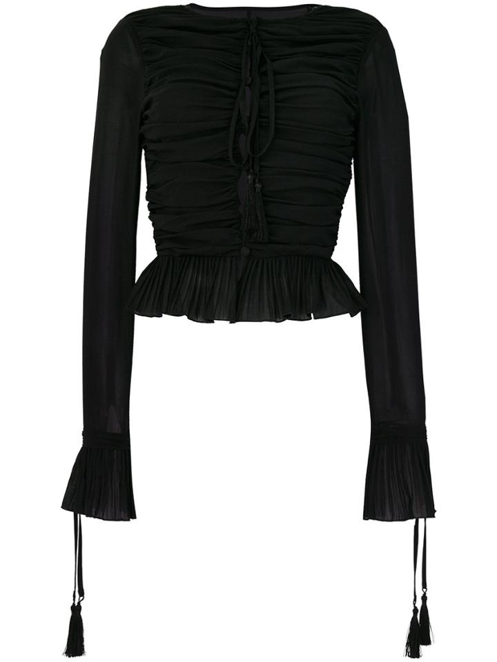 Pascal Millet Gathered Peplum Shirt - Black