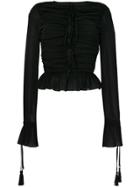 Pascal Millet Gathered Peplum Shirt - Black
