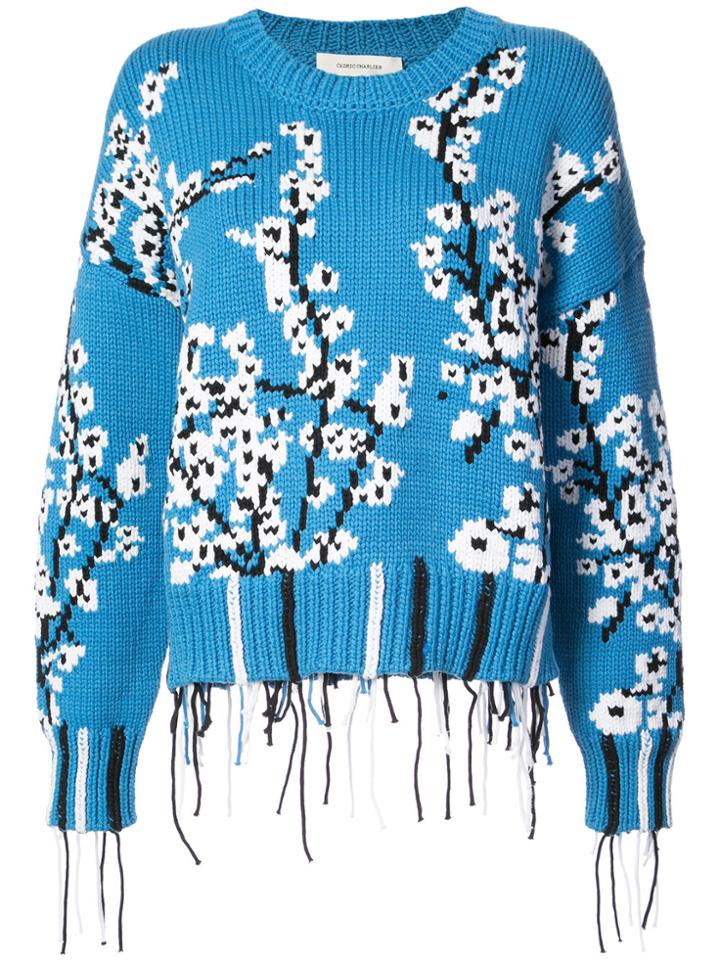Cédric Charlier Cherry Blossom Sweater - Blue