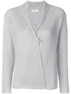 Le Tricot Perugia One Button Cardigan - Grey