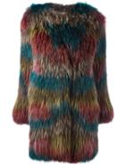 Meteo By Yves Salomon Striped Coat