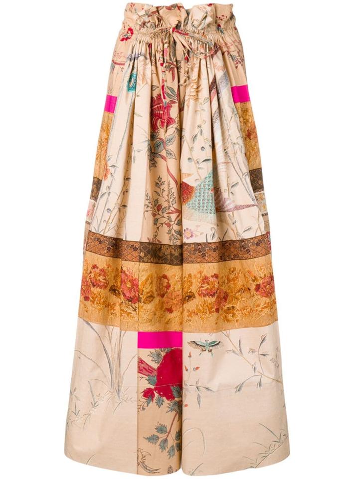 Pierre-louis Mascia Floral Scene Palazzo Trousers - Neutrals
