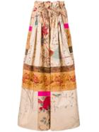 Pierre-louis Mascia Floral Scene Palazzo Trousers - Neutrals