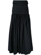 Ellery - Pleated Maxi Skirt - Women - Polyester - 8, Black, Polyester