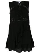 Iro Lace Insert Ruffle Dress - Black