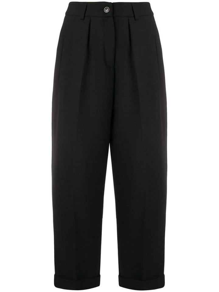 Twin-set Cropped Tailored Trousers - Black