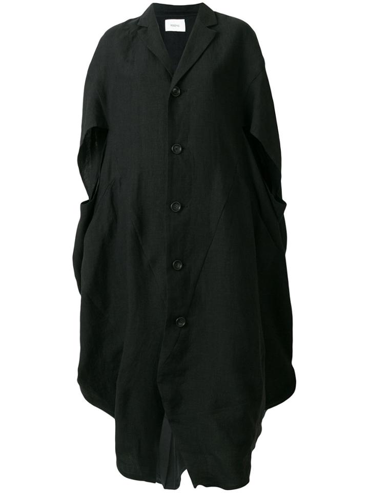 Roggykei Oversized Cape Coat - Black