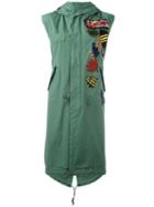 Mr & Mrs Italy Multi-patch Sleeveless Parka, Women's, Size: Xs, Green, Cotton