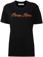 Off-white 'mirror Mirror' Print T-shirt, Women's, Size: Medium, Black, Cotton