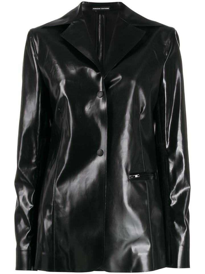 Kwaidan Editions Patent Effect Blazer - Black