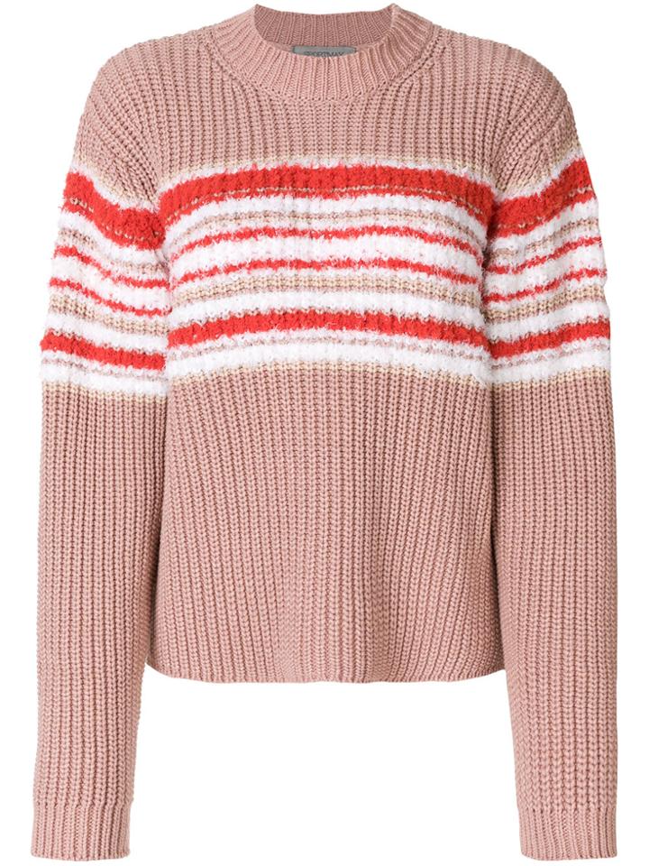 Sportmax Ribbed Contrast Knit Jumper - Pink & Purple
