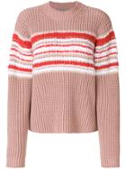 Sportmax Ribbed Contrast Knit Jumper - Pink & Purple