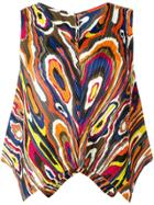 Pleats Please By Issey Miyake Printed Sleeveless Top - Orange