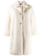 Miu Miu Crystal Button Coat - White