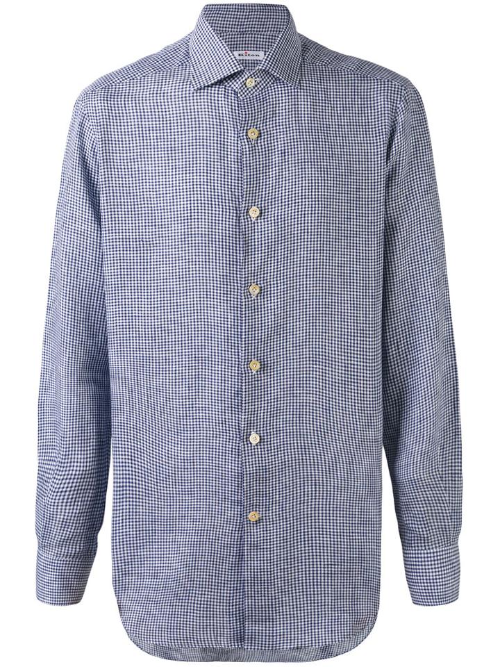 Kiton - Classic Shirt - Men - Linen/flax - 41, Blue, Linen/flax