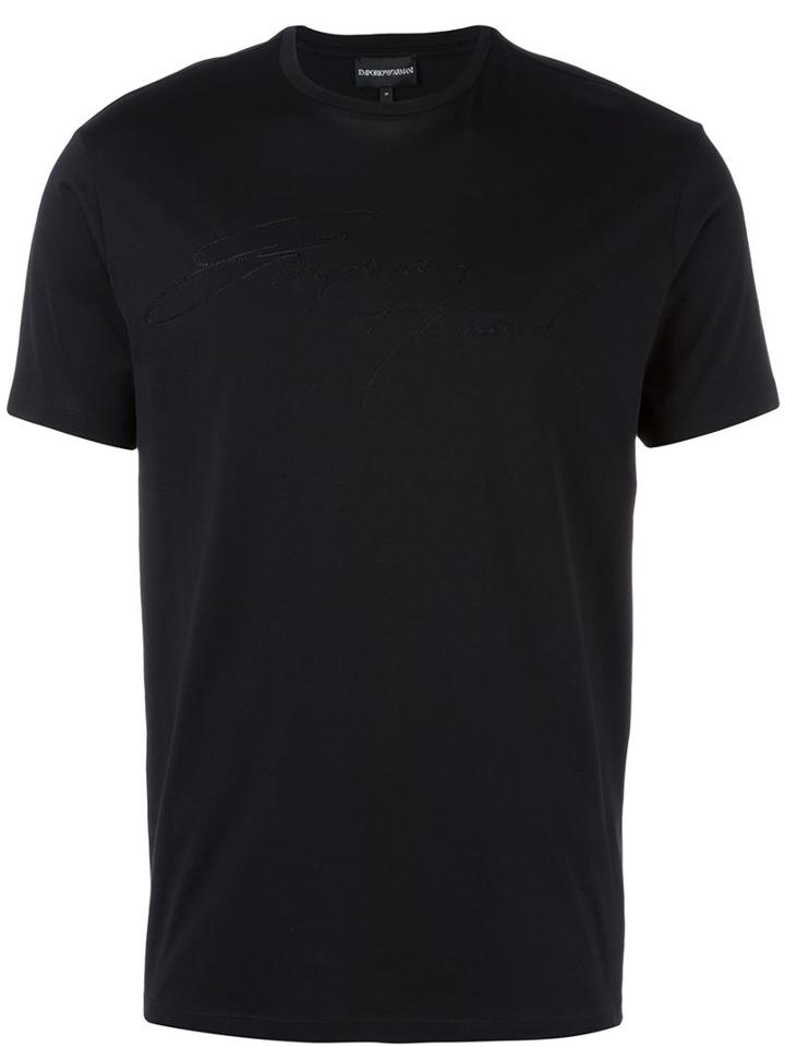 Emporio Armani Plain T-shirt, Men's, Size: Large, Black, Cotton