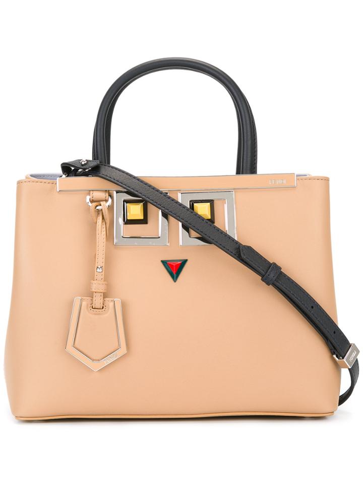 Fendi Square Eyes Tote - Nude & Neutrals