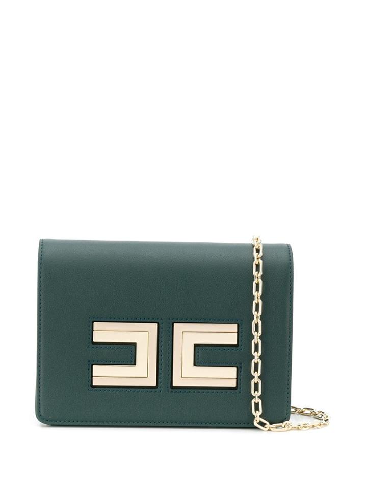 Elisabetta Franchi Logo Plaque Mini Bag - Green