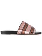 Rochas Striped Sandals - Metallic
