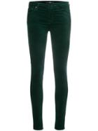 7 For All Mankind Skinny Velvet Trousers - Green
