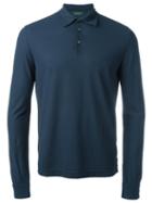 Zanone Longsleeved Polo Shirt, Men's, Size: 54, Blue, Cotton