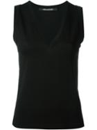 Neil Barrett V-neck Tank Top, Women's, Size: Medium, Black, Viscose/nylon